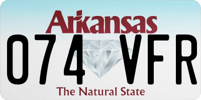 AR license plate 074VFR