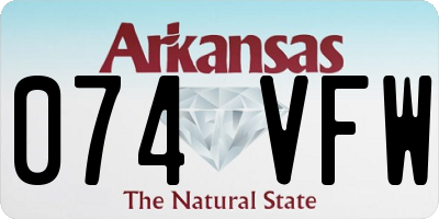 AR license plate 074VFW