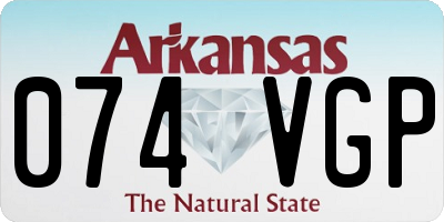 AR license plate 074VGP