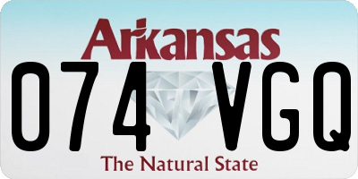 AR license plate 074VGQ