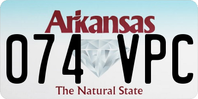 AR license plate 074VPC