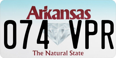 AR license plate 074VPR