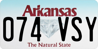 AR license plate 074VSY