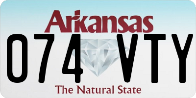 AR license plate 074VTY