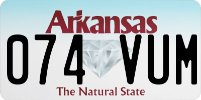 AR license plate 074VUM
