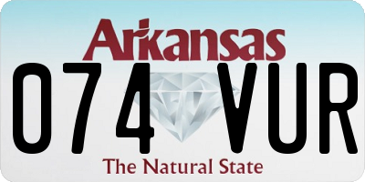 AR license plate 074VUR