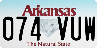 AR license plate 074VUW