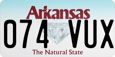 AR license plate 074VUX