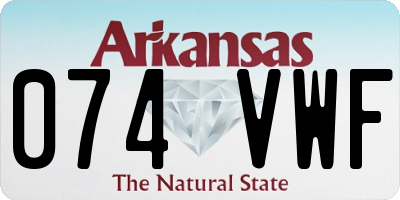 AR license plate 074VWF