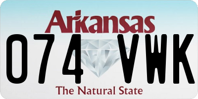 AR license plate 074VWK