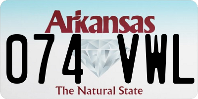 AR license plate 074VWL