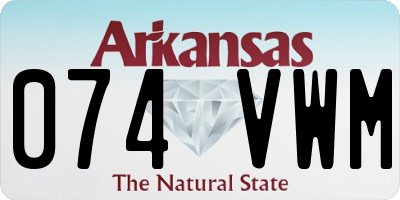 AR license plate 074VWM