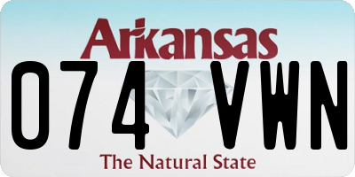 AR license plate 074VWN