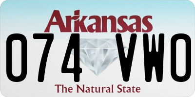 AR license plate 074VWO