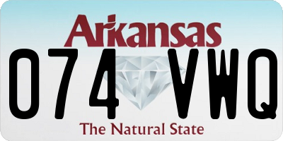 AR license plate 074VWQ