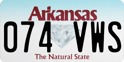 AR license plate 074VWS