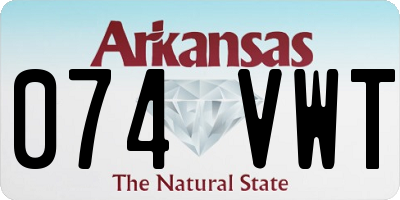 AR license plate 074VWT