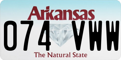 AR license plate 074VWW