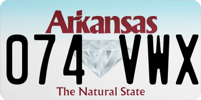 AR license plate 074VWX