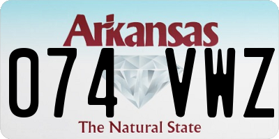 AR license plate 074VWZ