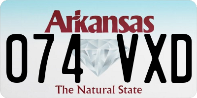 AR license plate 074VXD