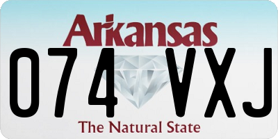 AR license plate 074VXJ