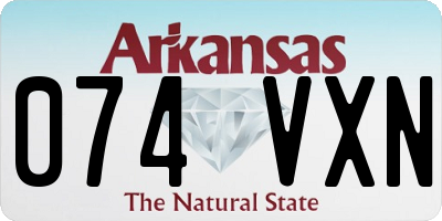 AR license plate 074VXN