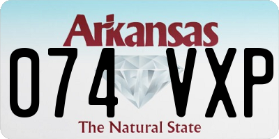 AR license plate 074VXP
