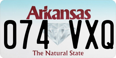 AR license plate 074VXQ