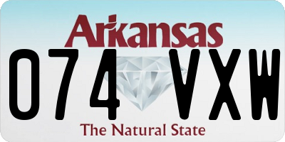 AR license plate 074VXW