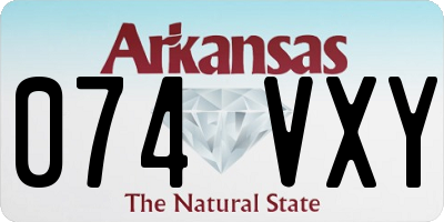 AR license plate 074VXY