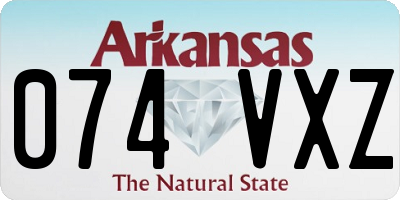 AR license plate 074VXZ