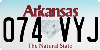 AR license plate 074VYJ