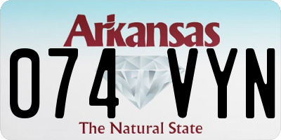 AR license plate 074VYN