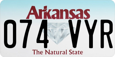AR license plate 074VYR