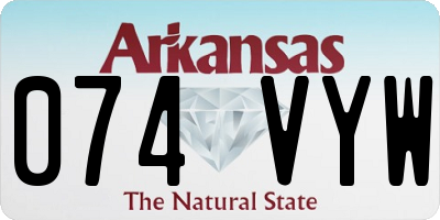 AR license plate 074VYW