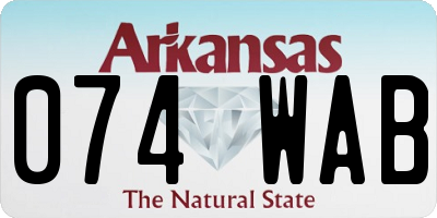 AR license plate 074WAB