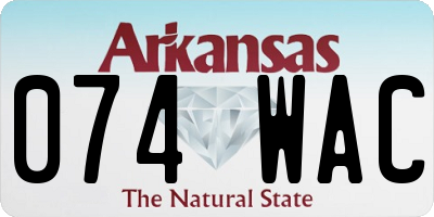 AR license plate 074WAC