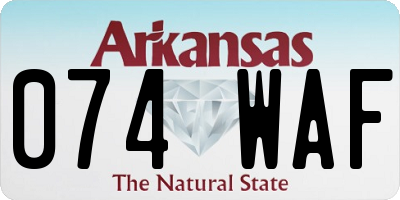 AR license plate 074WAF