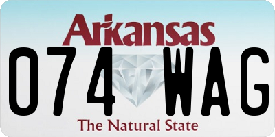 AR license plate 074WAG