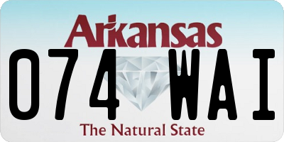 AR license plate 074WAI