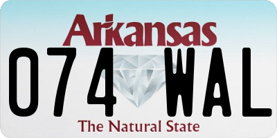 AR license plate 074WAL