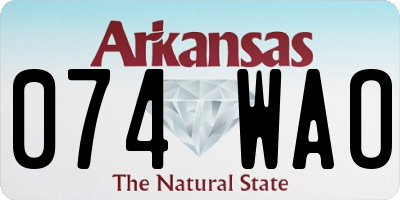 AR license plate 074WAO