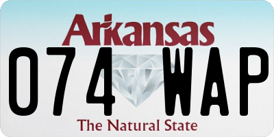 AR license plate 074WAP