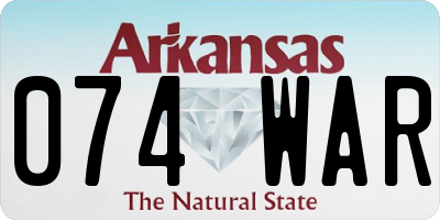 AR license plate 074WAR