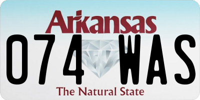 AR license plate 074WAS