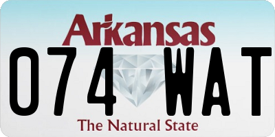 AR license plate 074WAT
