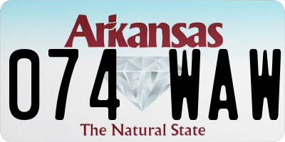 AR license plate 074WAW