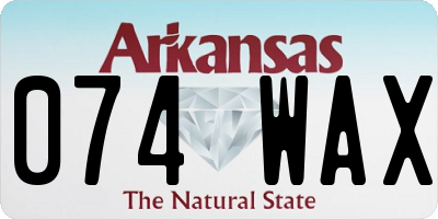 AR license plate 074WAX
