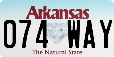 AR license plate 074WAY